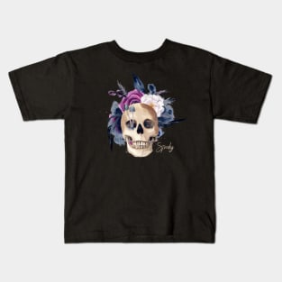 Beige Creative Skull Halloween Kids T-Shirt